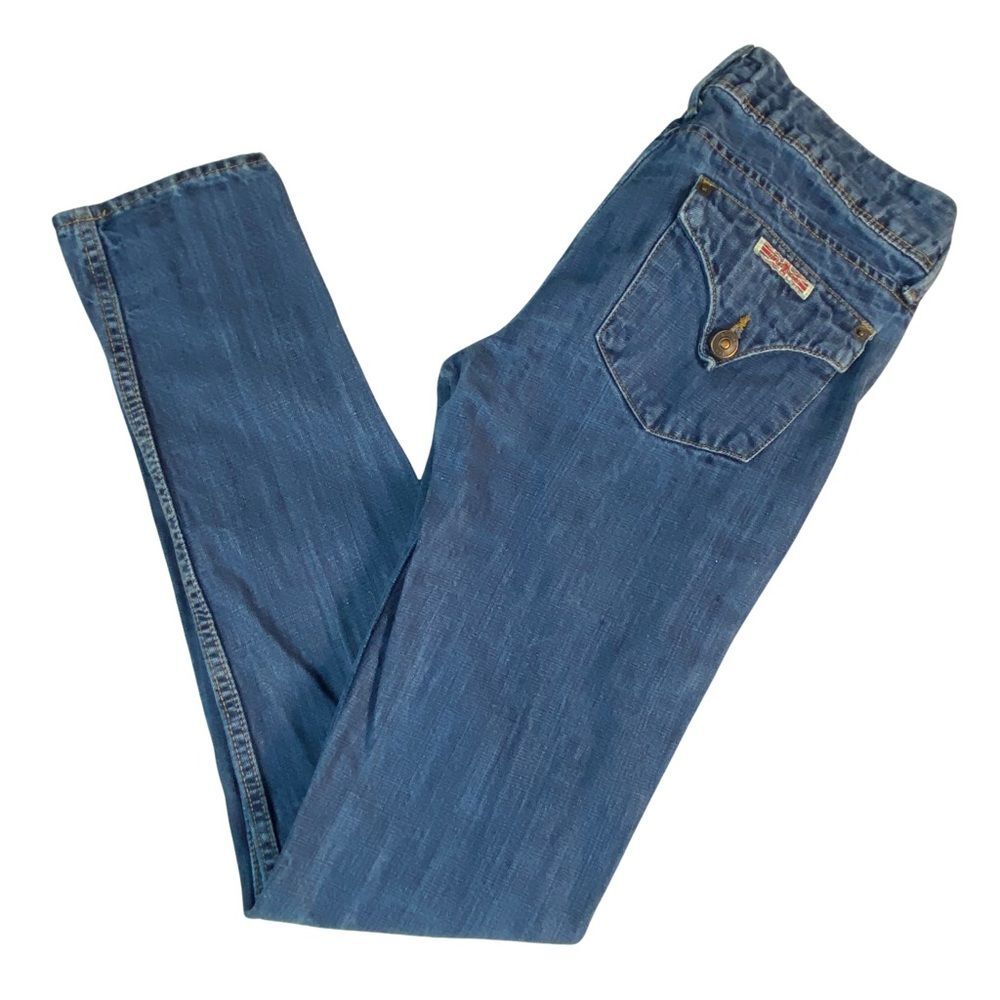 Hudson Collin Medium Wash Skinny Jeans Linen Cotton Denim Women's 27